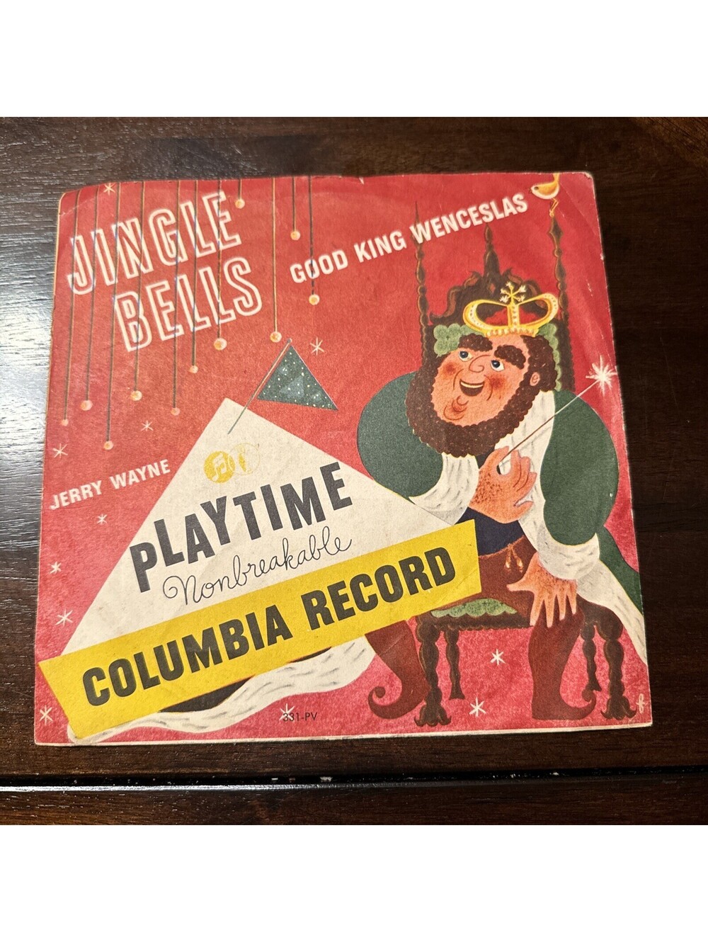 Jerry Wayne With Orchestra - Jingle Bells 7" VG 331-PV Playtime Vinyl 78 RPM HTF